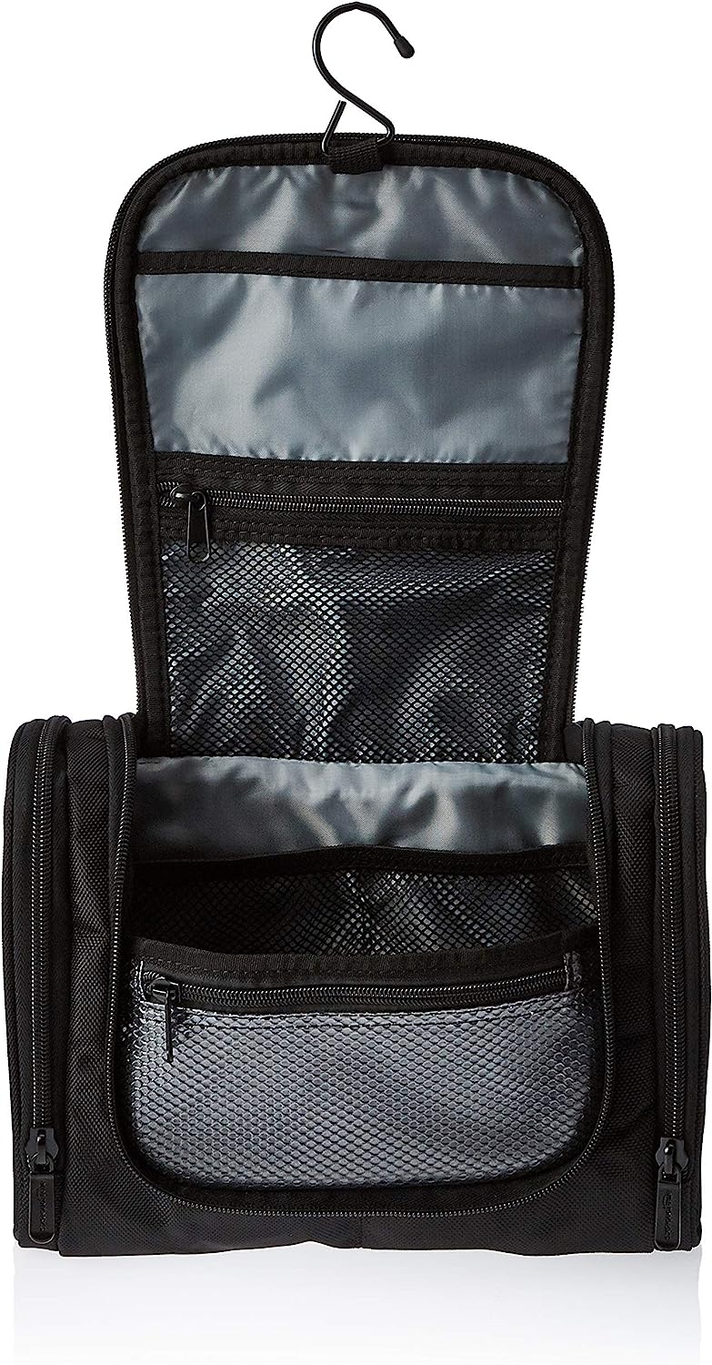 Basics Hanging, Travel Toiletry Bag Organizer, Shower Dopp Kit, Black - Image 5